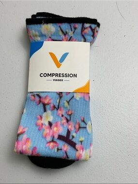 Viasox Women's Compression Socks - Cherry Blossoms